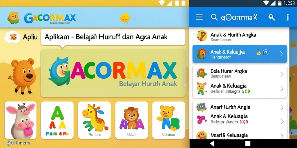 Tampilan antarmuka GACORMAX untuk belajar huruf dan angka yang menyenangkan.