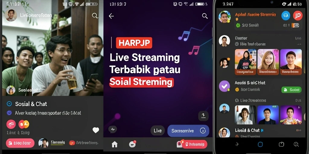 Tampilan antarmuka HARAPJP saat live streaming yang interaktif.