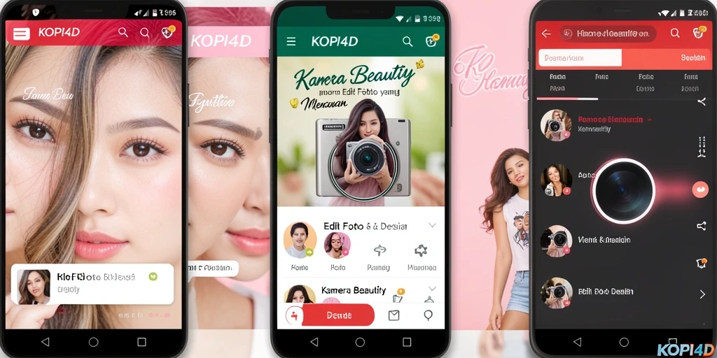 Screenshot utama KOPI4D yang menunjukkan antarmuka aplikasi Kamera Beautify.