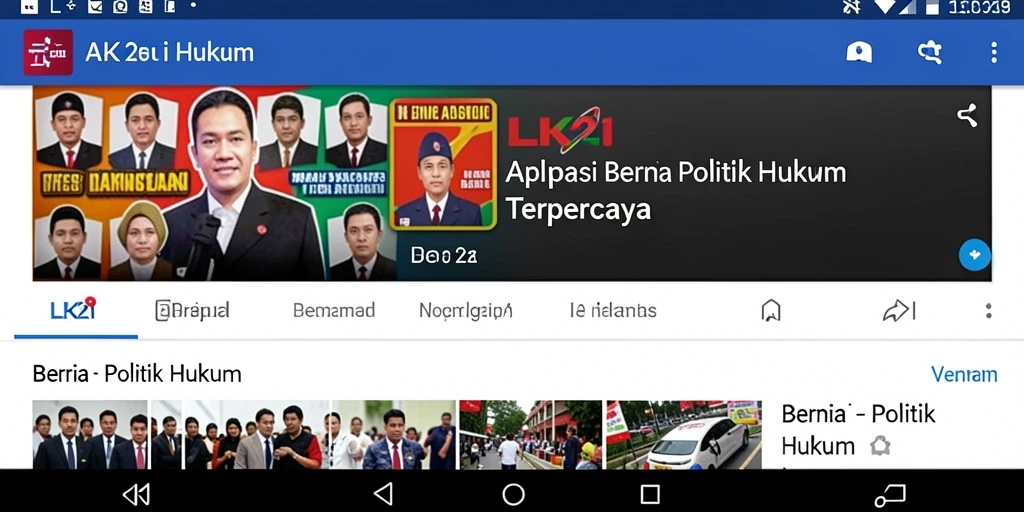 Antarmuka LK21 menampilkan berita politik dan hukum secara menarik dan informatif.
