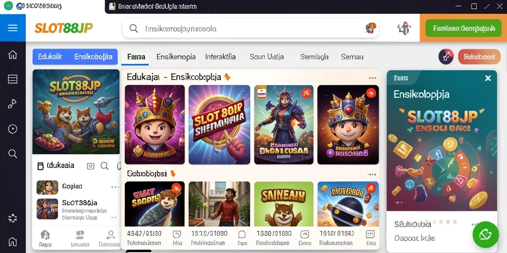 Antarmuka aplikasi SLOT88JP yang informatif dan interaktif.