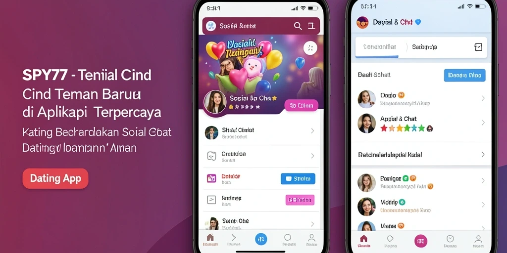 Tampilan antarmuka menarik SPY77 untuk berinteraksi sosial.